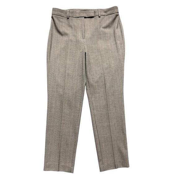 Talbots Modern Bi-Stretch High Waist Straight Pants Houndstooth Brown Size 8 - Picture 2 of 10